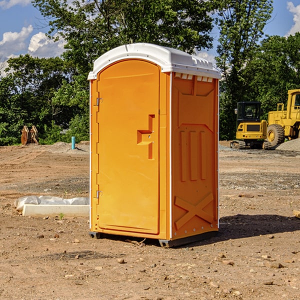 how often are the portable restrooms cleaned and serviced during a rental period in Maxwell